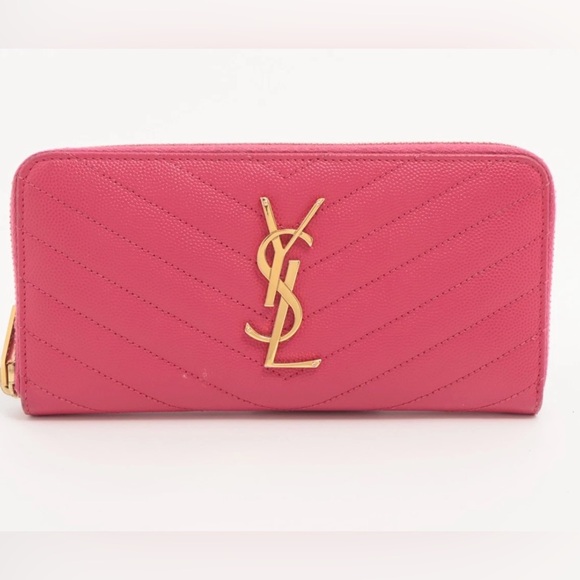 Yves Saint Laurent Pink Quilted Wallet - Picture 1 of 8